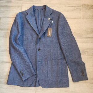 Michael Kors sport coat 40R royal blue linen wool Tollegno 1900 blazer new $475